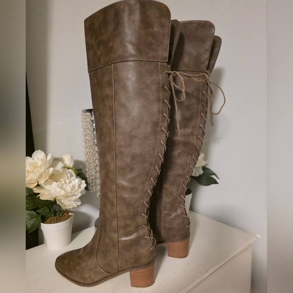 Brown Over the Knee Boots - Picture 4 of 6